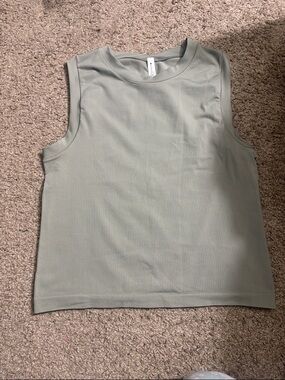 Athleta Green Ribbed Tank Top Size XL